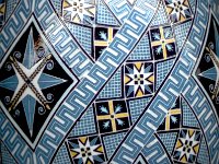 Blue Geometric Ukrainian Easter Egg Pysanky By So Jeo : Pysanky pysanka geometric ukrainian easter egg batik art geometric flowers geometry precision art batik